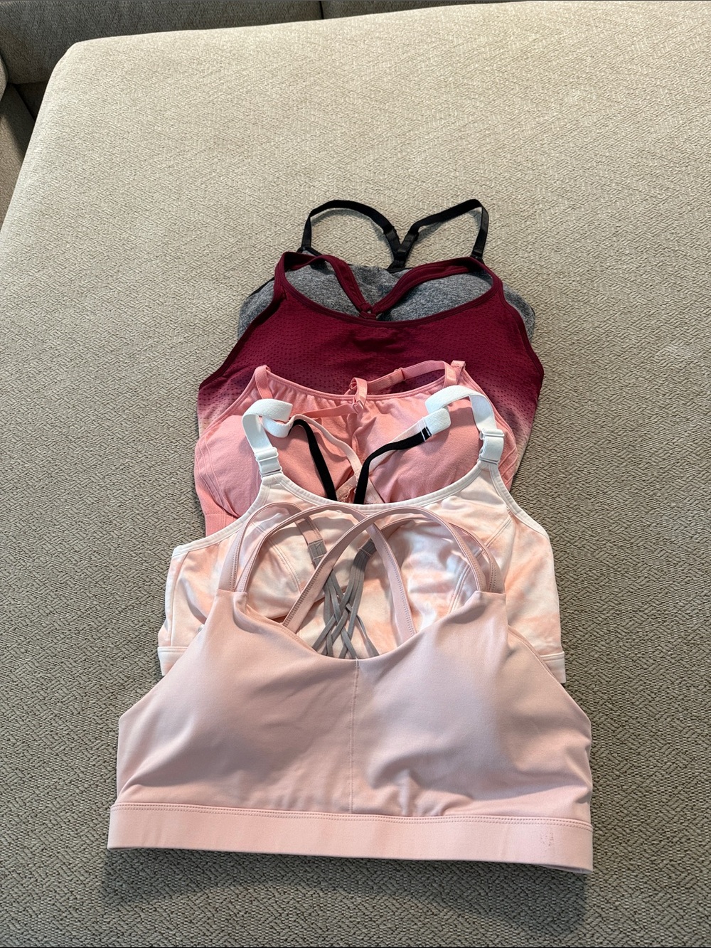5 Women’s Pink Strappy Sports Bras Size XL-XXL